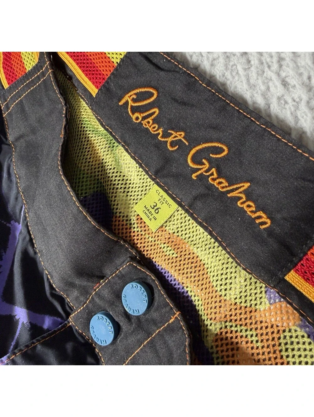 Robert Graham Swim Trunks Board Shorts Multicolor Medium With Pockets Lined